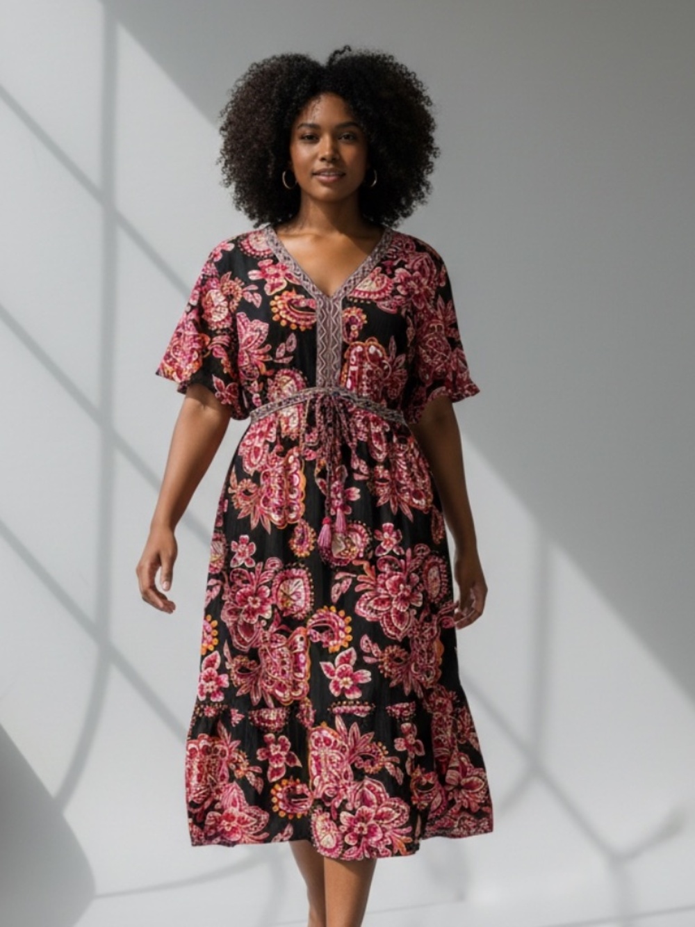 BloomChic woman's midi floral dress